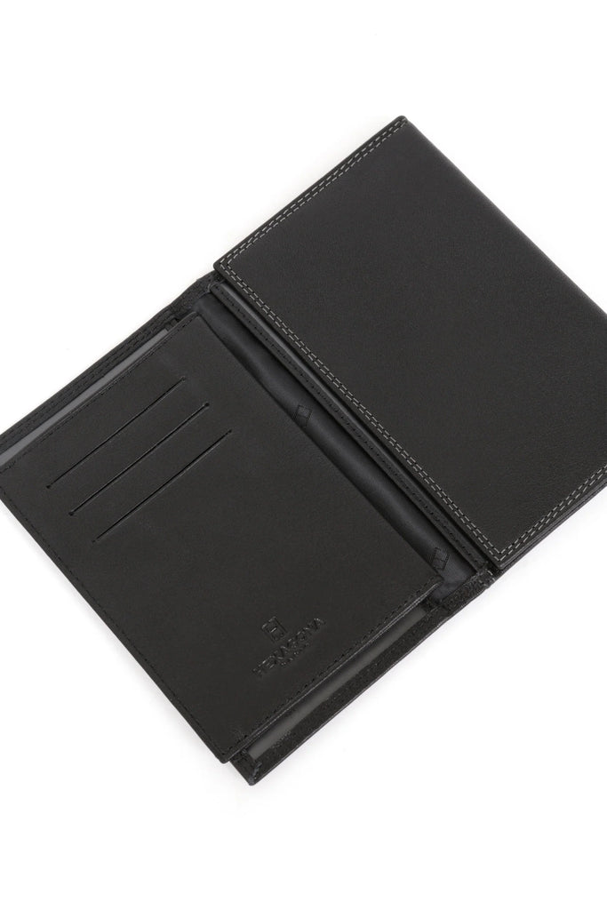 Portadocumenti/Carte- 3 alette - Fermo RFID - Pelle Nera/Marrone Codice-727521