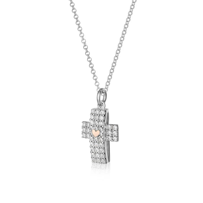 ROBERTO GIANNOTTI Collana croce in argento con cuore CODICE - GIA446