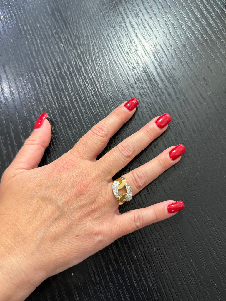 Anello fascia zirconato