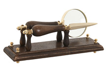 Carica l&#39;immagine nel visualizzatore di Gallery, ITEM  SET SCRIVANIA LUPA MANGO E OTTONE 25X7X11  CODICE - DH-219664