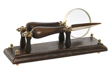 Carica l&#39;immagine nel visualizzatore di Gallery, ITEM  SET SCRIVANIA LUPA MANGO E OTTONE 25X7X11  CODICE - DH-219664