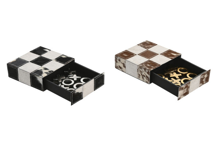 ITEM SET GIOCO DI SOCIETA' IN PELLE E ACCIAIO 15X10X15 CODICE - JM-219040