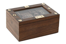 Carica l&#39;immagine nel visualizzatore di Gallery, ITEM GIOCO DI SOCIETA&#39;  5 PEZZI IN LEGNO E  CRISTALLO 16X12X7 CODICE - JM-219910