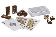 Carica l&#39;immagine nel visualizzatore di Gallery, ITEM GIOCO DI SOCIETA&#39;  5 PEZZI IN LEGNO E  CRISTALLO 16X12X7 CODICE - JM-219910