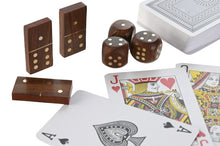 Carica l&#39;immagine nel visualizzatore di Gallery, ITEM GIOCO DI SOCIETA&#39;  5 PEZZI IN LEGNO E  CRISTALLO 16X12X7 CODICE - JM-219910