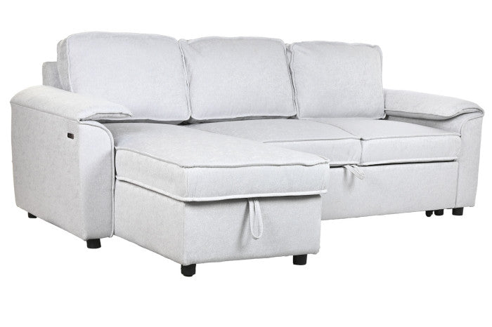 ITEM DIVANO LETTO POLIESTERE 220X153X88 GRIGIO CHIARO CODICE - MB-219487