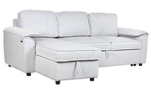 Carica l&#39;immagine nel visualizzatore di Gallery, ITEM DIVANO LETTO POLIESTERE 220X153X88 GRIGIO CHIARO CODICE - MB-219487
