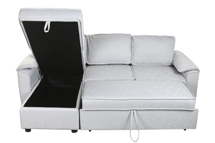 ITEM DIVANO LETTO POLIESTERE 220X153X88 GRIGIO CHIARO CODICE - MB-219487