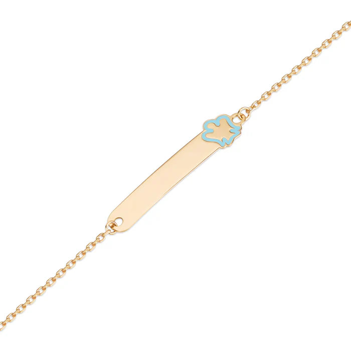 ROBERTO GIANNOTTI Bracciale oro bambino con targhetta e angelo azzurro CODICE - NKT380