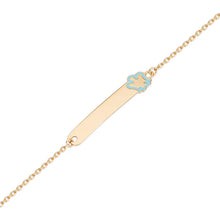 Carica l&#39;immagine nel visualizzatore di Gallery, ROBERTO GIANNOTTI Bracciale oro bambino con targhetta e angelo azzurro CODICE - NKT380