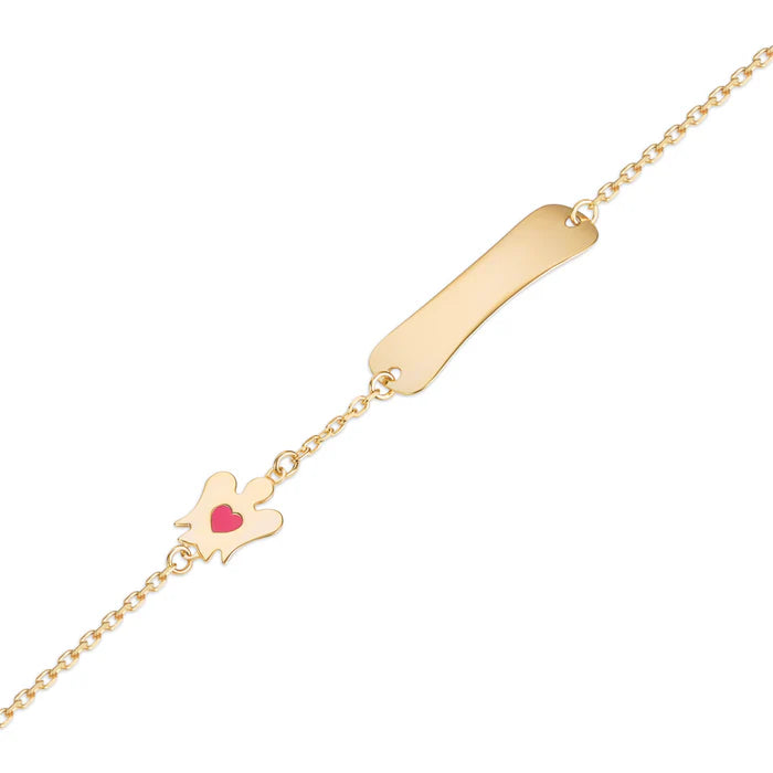 ROBERTO GIANNOTTI Bracciale oro bambina con targhetta e angelo CODICE - NKT382
