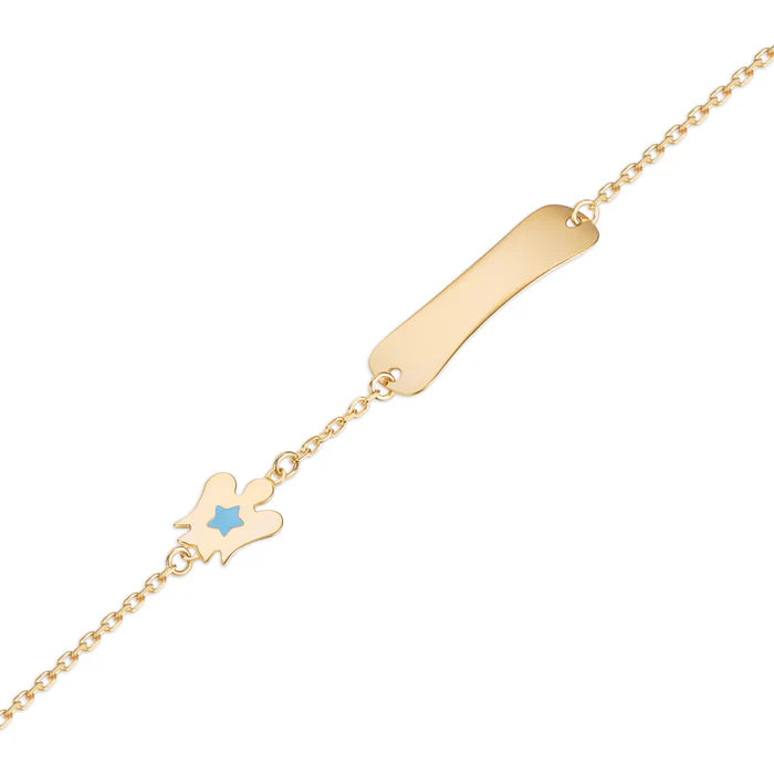 ROBERTO GIANNOTTI Bracciale oro bambino con targhetta e angelo CODICE - NKT385