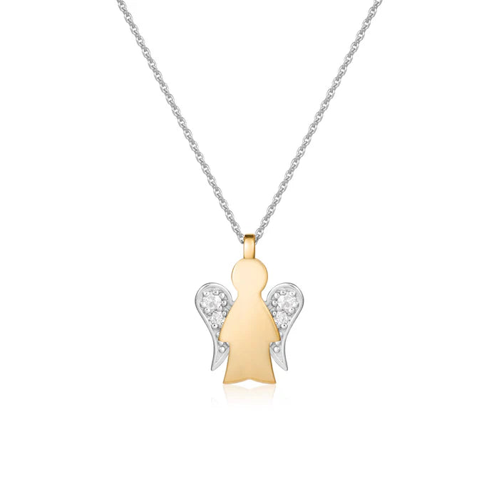 ROBERTO GIANNOTTI Collana In Oro Bianco Con Pendente Angelo In Oro Bianco E Giallo E Diamanti CODICE - NKT321