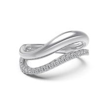 Carica l&#39;immagine nel visualizzatore di Gallery, Almira gioielli Anello in Argento 925 rodiato. Pietre cubic zirconia taglio tondo codice - RQTWR