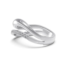 Carica l&#39;immagine nel visualizzatore di Gallery, Almira gioielli Anello in Argento 925 rodiato. Pietre cubic zirconia taglio tondo codice - RQTWR