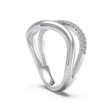 Carica l&#39;immagine nel visualizzatore di Gallery, Almira gioielli Anello in Argento 925 rodiato. Pietre cubic zirconia taglio tondo codice - RQTWR