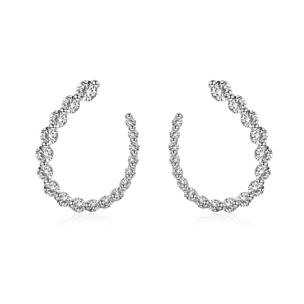 Almira gioielli orecchini in Argento 935 rodiato. Pietre cubic zirconia taglio tondo Codice - EONWR