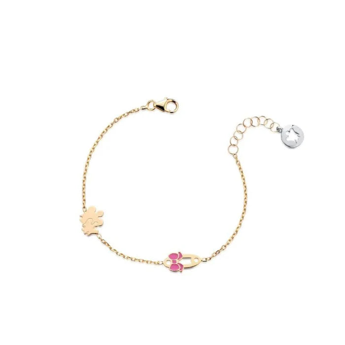 ROBERTO GIANNOTTI Bracciale bimba con angeli e spilla in oro giallo con fiocco CODICE - NKT327