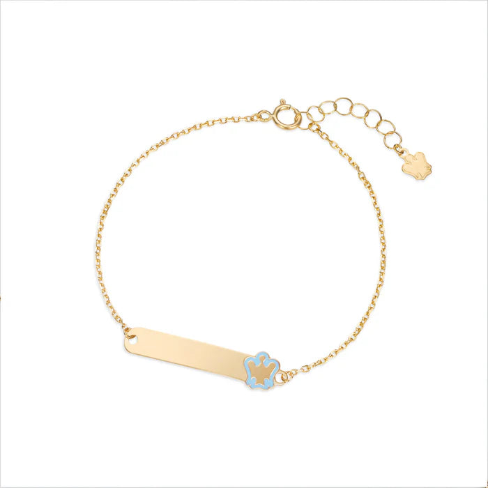 ROBERTO GIANNOTTI Bracciale oro bambino con targhetta e angelo azzurro CODICE - NKT380