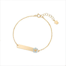 Carica l&#39;immagine nel visualizzatore di Gallery, ROBERTO GIANNOTTI Bracciale oro bambino con targhetta e angelo azzurro CODICE - NKT380