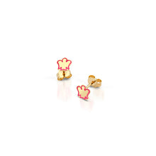Carica l&#39;immagine nel visualizzatore di Gallery, ROBERTO GIANNOTTI Orecchini bimba oro con angelo e smalto rosa CODICE - NKT378