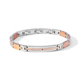 Bracciale uomo Comete gioielli Acciaio pvd rosè sabbiato e Zircone nero CODICE-UBR 1181