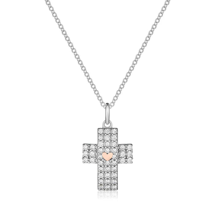 ROBERTO GIANNOTTI Collana croce in argento con cuore CODICE - GIA446