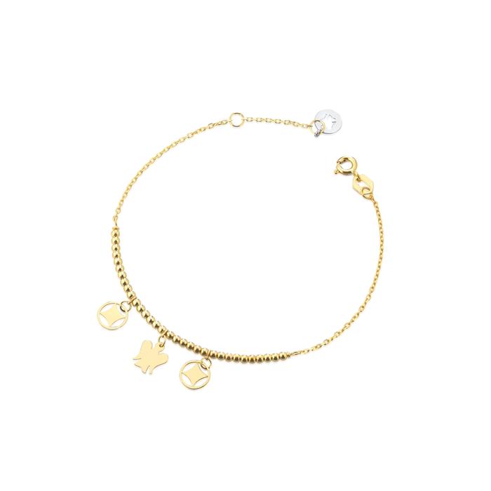 BRACCIALE CON ANGELO E CHARMS IN ORO GIALLO NKT315