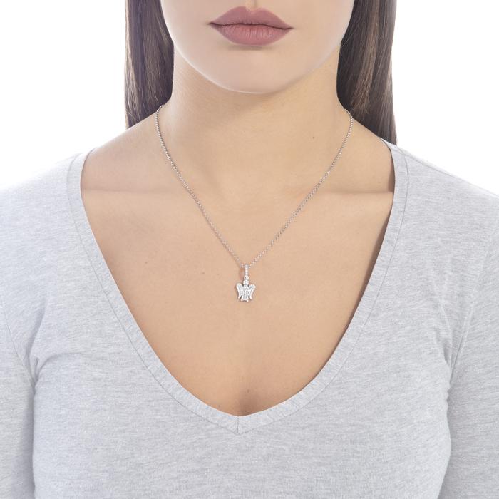 COLLANA CON ANGELO IN ARGENTO E ZIRCONI GIA285