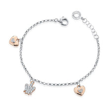 Carica l&#39;immagine nel visualizzatore di Gallery, BRACCIALE CON ANGELI E CUORI IN ARGENTO GIA333