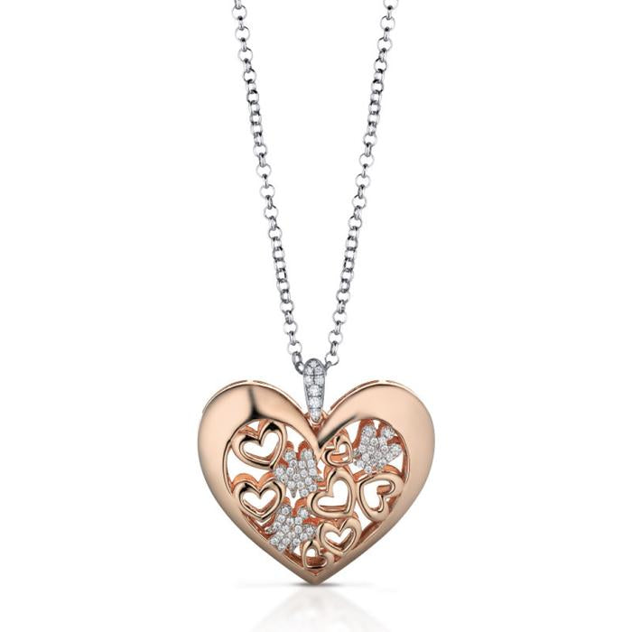 COLLANA CON ANGELI E CUORI IN ARGENTO GIA330