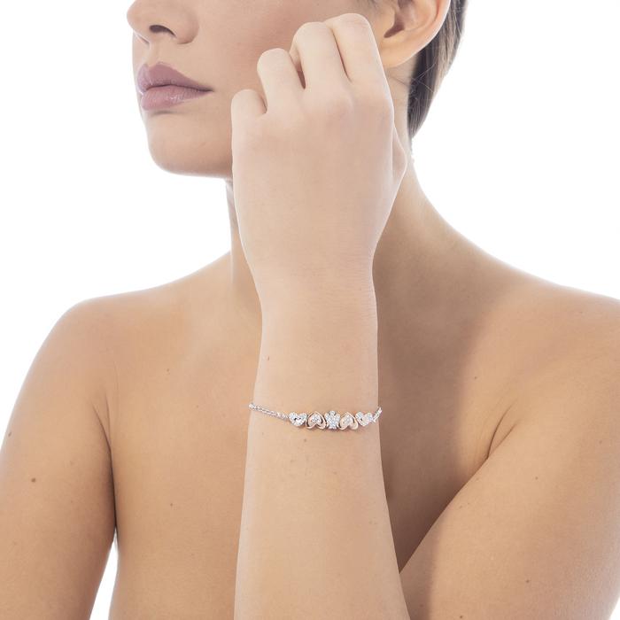 BRACCIALE CON ANGELO E CUORI IN ARGENTO GIA336