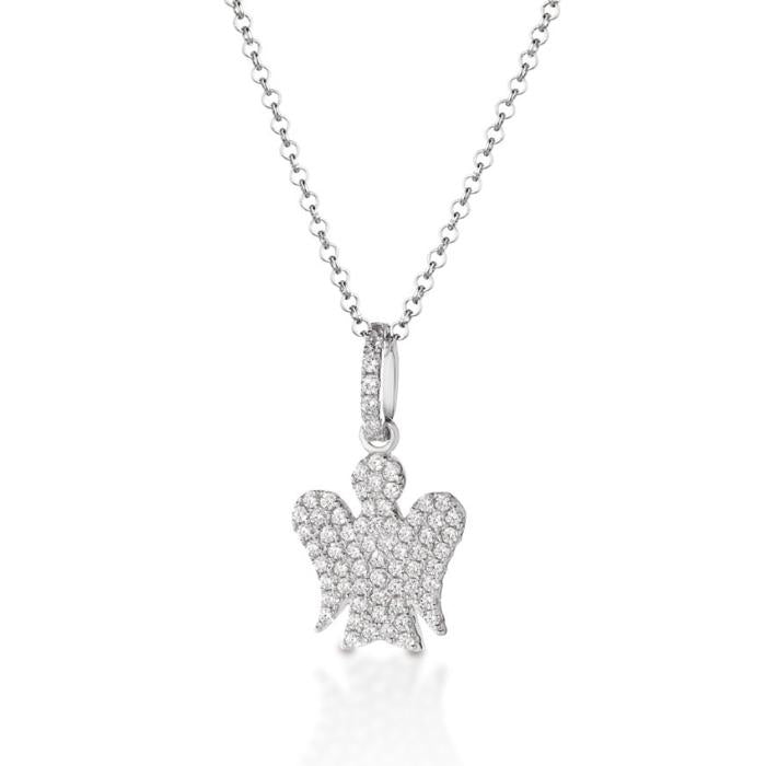 COLLANA CON ANGELO IN ARGENTO E ZIRCONI GIA285