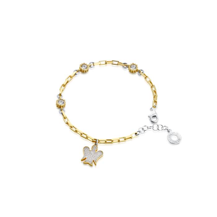 BRACCIALE CON PENDENTE ANGELO IN ARGENTO E ZIRCONI GIA385