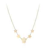 COLLANA CON ANGELO E STELLE IN ORO NKT284