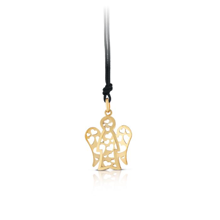 COLLANA CON ANGELO IN ORO TRAFORATO NKT297