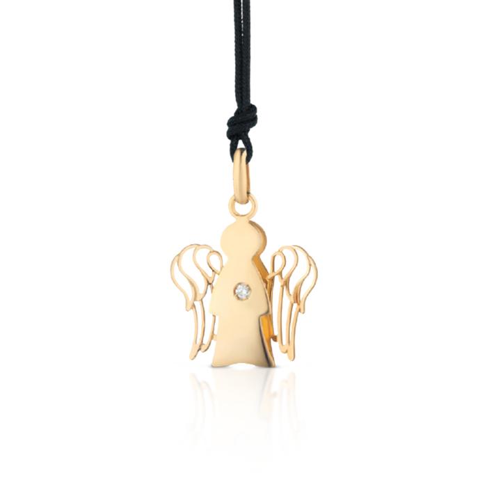 PENDENTE ANGELO IN ORO GIALLO CON DIAMANTE ART.PZ644-G