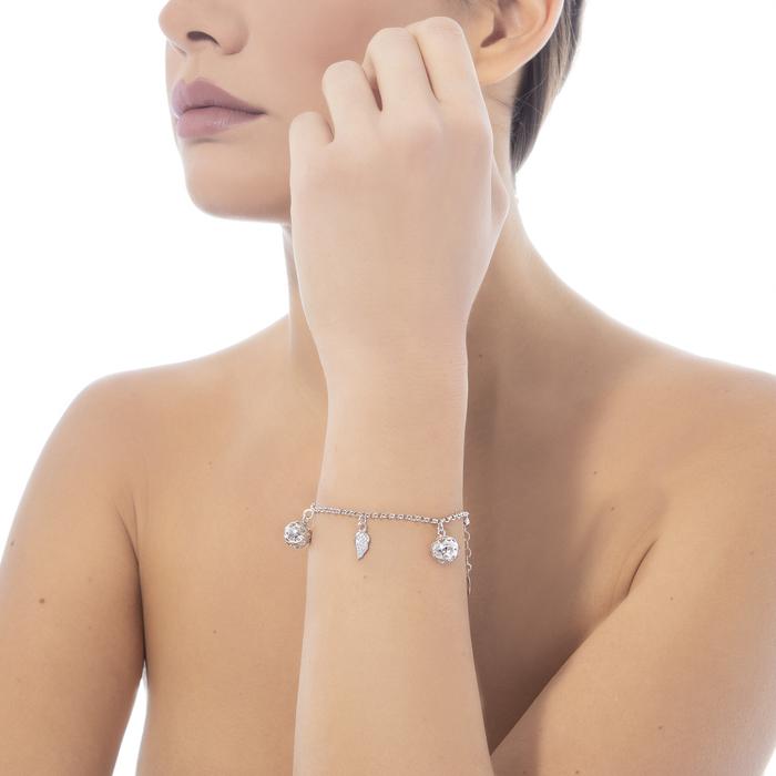 BRACCIALE IN ARGENTO CON CHIAMA ANGELI E ALA SFA122