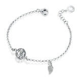 BRACCIALE IN ARGENTO CON CHIAMA ANGELI E ALA SFA123