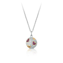 Carica l&#39;immagine nel visualizzatore di Gallery, COLLANA CHIAMA ANGELI CON CUORI IN ARGENTO E ZIRCONI SFA139