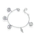 BRACCIALE IN ARGENTO CON CHIAMA ANGELI E ALA SFA122