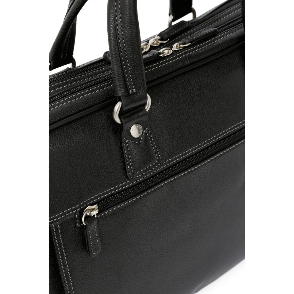 LINEA CONFORT CARTELLA A4 IN PELLE NERA REF 469544 - l : 40 x a : 28 x P : 10 cm