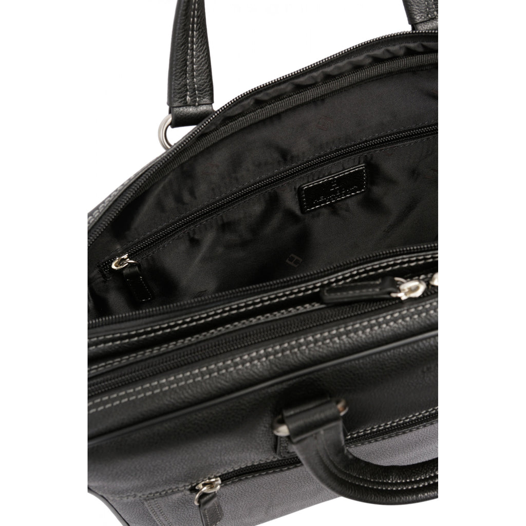 LINEA CONFORT CARTELLA A4 IN PELLE NERA REF 469544 - l : 40 x a : 28 x P : 10 cm