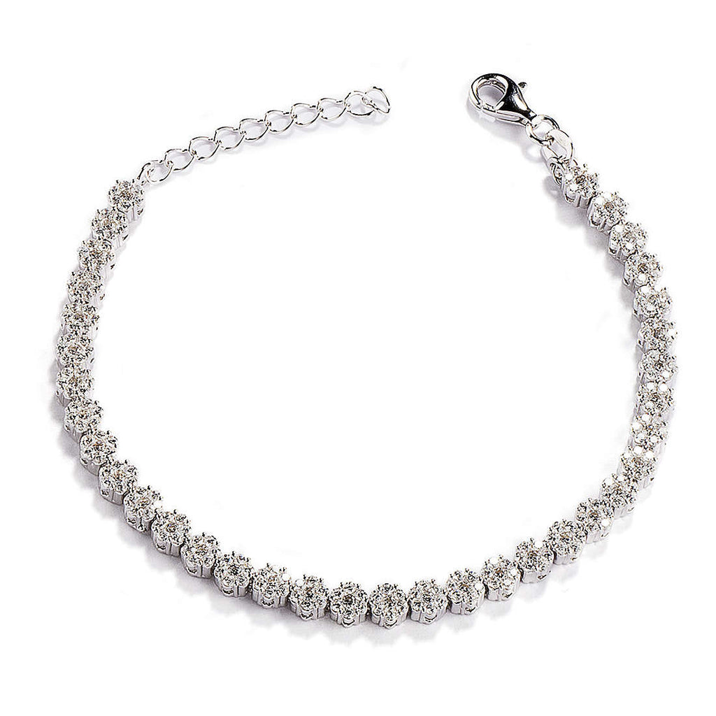 Bracciale in argento 925 con cubic zirconia, dimensioni pietre 4 mm codice j5973