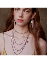 Carica l&#39;immagine nel visualizzatore di Gallery, COLLANA MEDIA AZZURRA CON TANZANITE E RUBELLITE ART.GCAFC