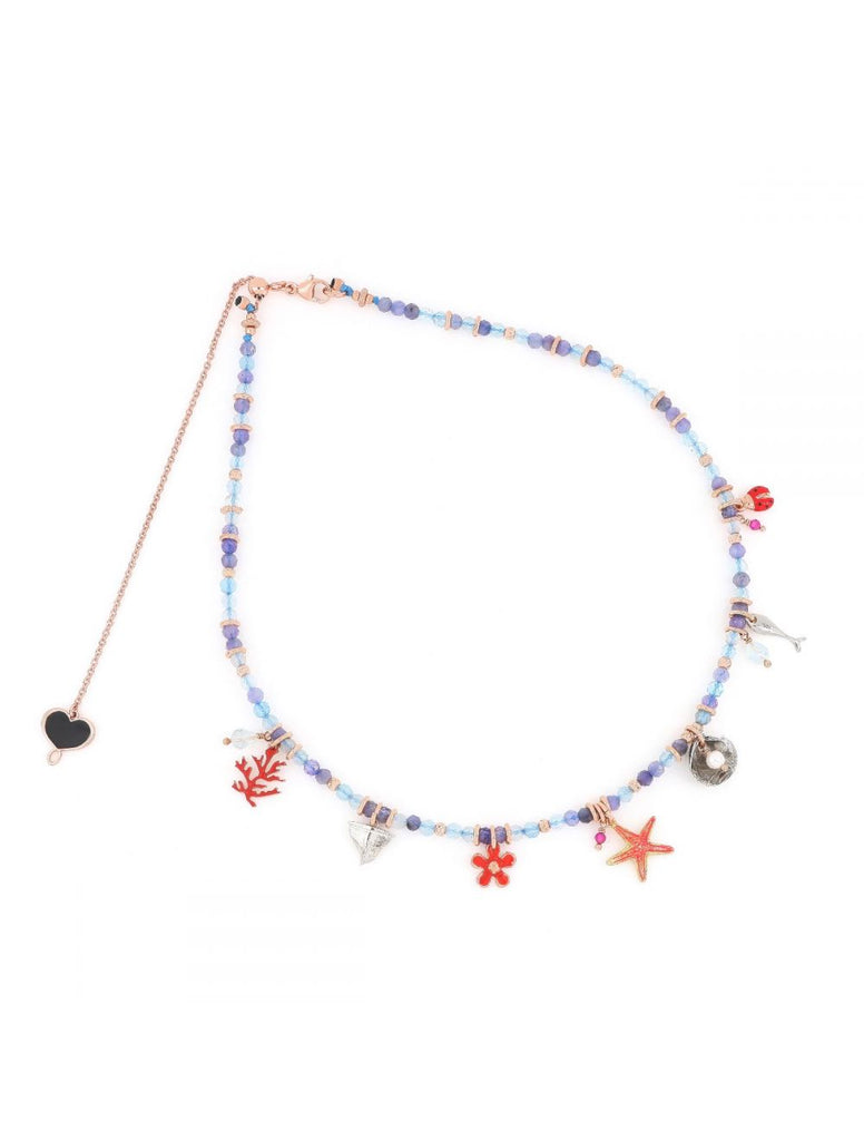 GIROCOLLO CELESTE CON CHARMS DEL MARE ART.GHMAR