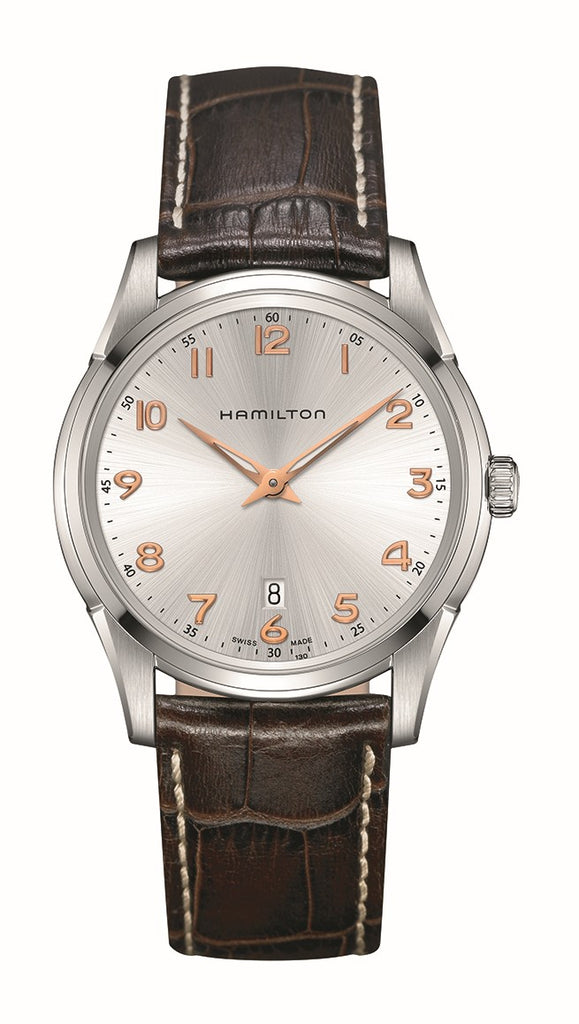 OROLOGIO DA POLSO UOMO HAMILTON H38511513 CINTURINO IN CUOIO JAZZMASTER THINLINE