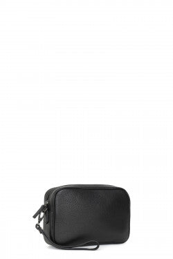 LINEA BIS POCHETTE CON CINTURINO DA POLSO - PELLE COLOR NERA REF 135725 - L : 24 x h : 16 x P : 6 cm