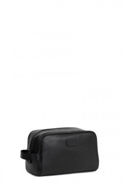 LINEA CONFORT BORSA DA TOILETTE IN PELLE NERA  REF 469344 - L : 25,5 x a : 17 x P : 14 cm