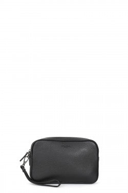 LINEA BIS POCHETTE CON CINTURINO DA POLSO - PELLE COLOR NERA REF 135725 - L : 24 x h : 16 x P : 6 cm